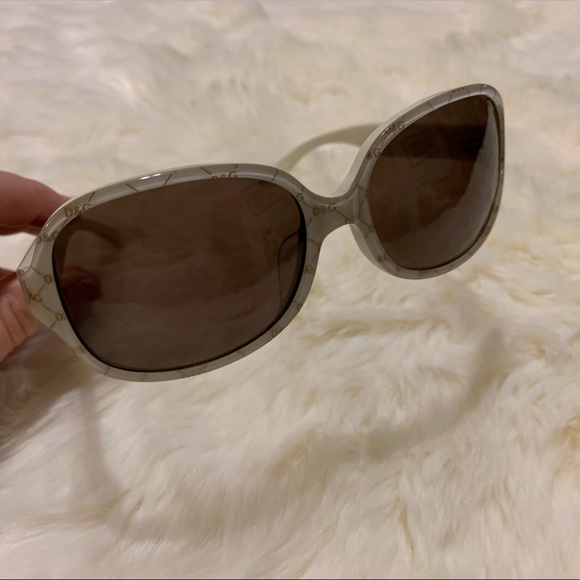 D&G logo Dolce & Gabbana White Gold SUNGLASSES - Picture 14 of 15